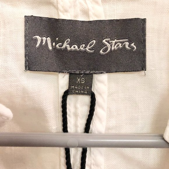 Michael Stars Linen Moto Vest Size XS NWT White - Picture 3 of 13